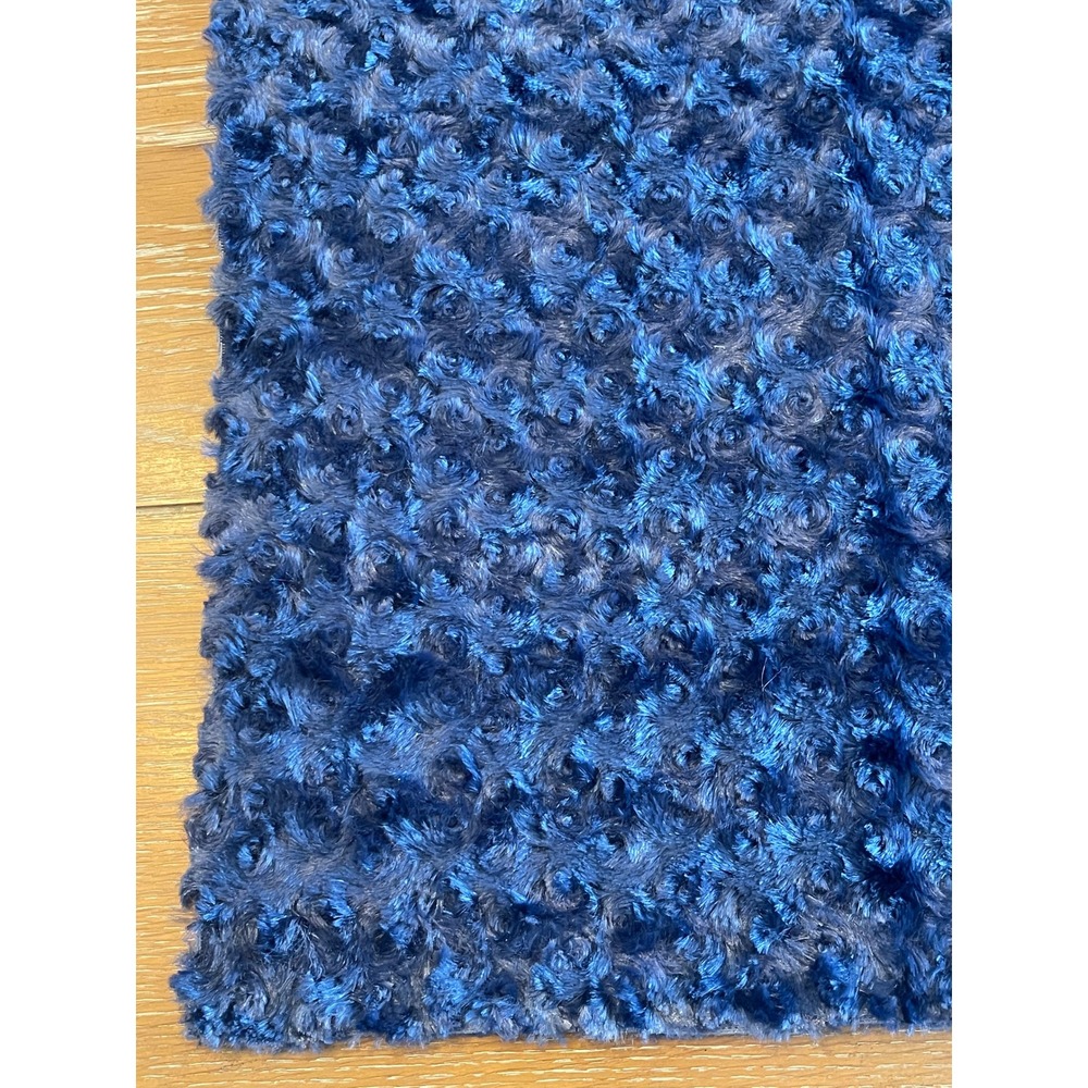 Navy Blue Rose Swirl Faux Fur Fabric 60"x35" 1 Yard‎ Soft Plush 00863